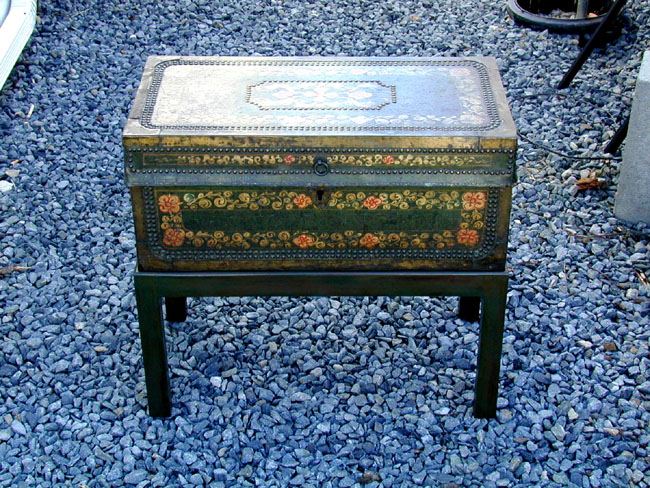 A 19th Century Painted China Trade Trunk on a Later Matching Stand Circa 1830. — image 2